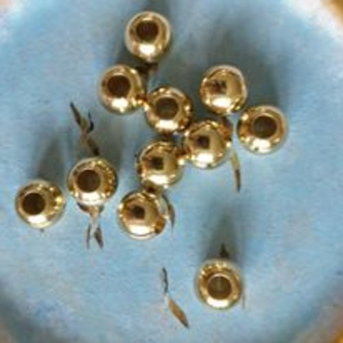 Lot de 20 perles à gros trou en laiton de 10 mm de diamètre extérieur.