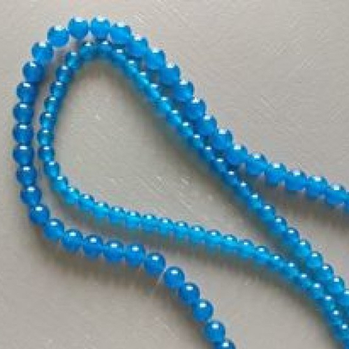 Lot de 10 perles de calcédoine bleu foncé rondes en pierre naturelle 6 mm.