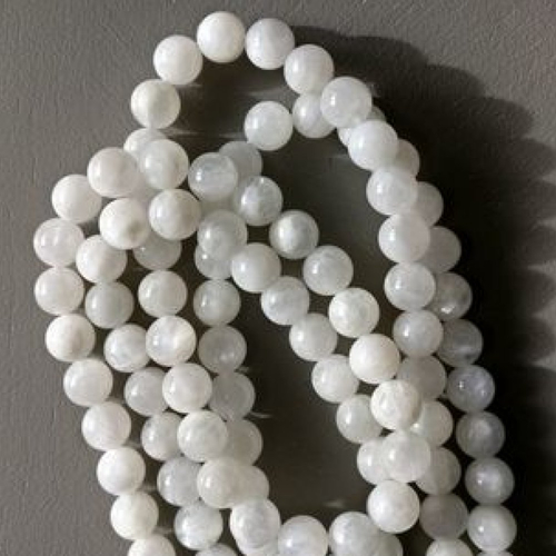 Lot de 10 perles de pierre de lune aaa rondes en pierre naturelle 6 mm.