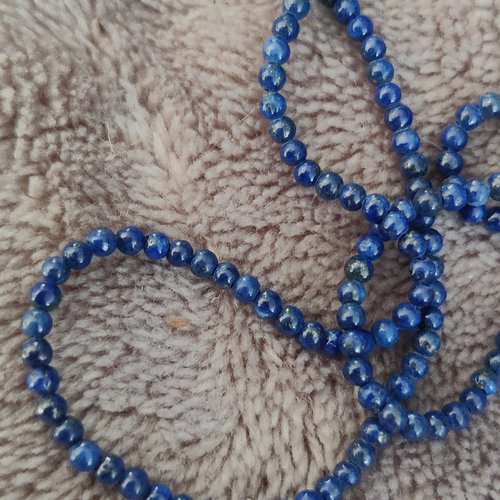 Lot de 10 perles de lapis-lazuli rondes en pierre naturelle 2 mm.