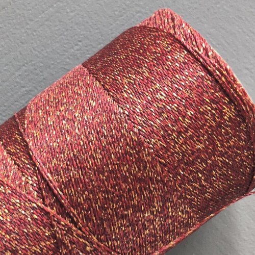 10 mètres ou + de  fil macramé ciré linhasita - polyester 0,5 mm d'épaisseur pour macramé, bijoux. cuivre rouge réf cobre