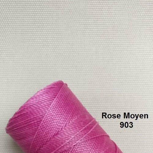 10 mètres fil macramé ciré linhasita  - polyester 1 mm d'épaisseur.  pour macramé, bijoux. rose moyen réf 903