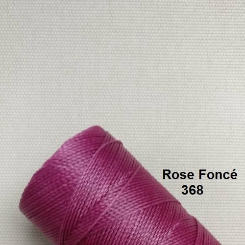 10 mètres fil macramé ciré linhasita - polyester 1 mm d'épaisseur.  pour macramé, bijoux.  rose foncé réf 368