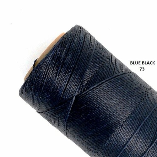 10 mètres de  fil macramé ciré linhasita - polyester 0,5 mm d'épaisseur pour macramé, bijoux.  blue black réf 73.