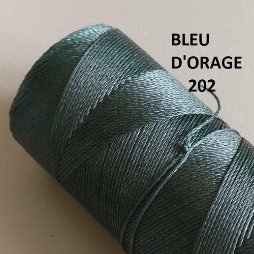 10 mètres fil macramé ciré linhasita  - polyester 0,8 mm d'épaisseur.  pour macramé, bijoux. bleu d'orage réf 202