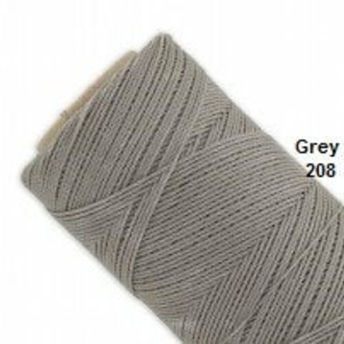 10 mètres fil macramé ciré linhasita  - polyester 0,8 mm d'épaisseur.  pour macramé, bijoux. grey réf 208