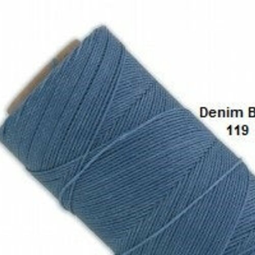 10 mètres fil macramé ciré linhasita  - polyester 0,8 mm d'épaisseur.  pour macramé, bijoux. denim blue réf 119