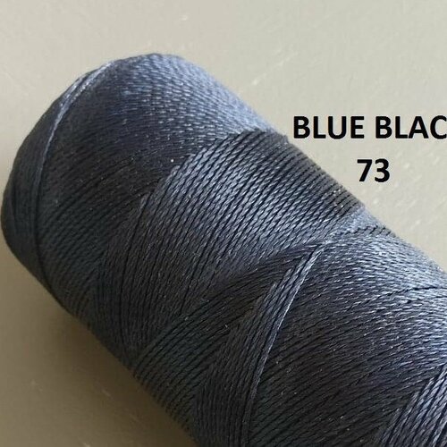 10 mètres fil macramé ciré linhasita  - polyester 0,8 mm d'épaisseur.  pour macramé, bijoux. blue black réf 73
