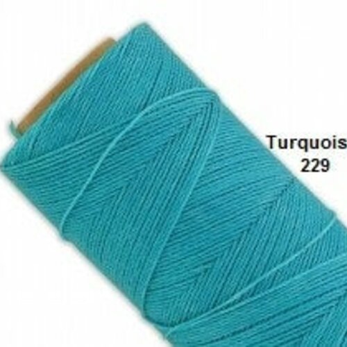 10 mètres fil macramé ciré linhasita - polyester 0,8 mm d'épaisseur.  pour macramé, bijoux. turquoise réf 229