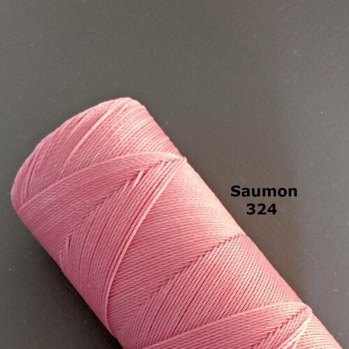 10 mètres fil macramé ciré linhasita  - polyester 0,8 mm d'épaisseur.  pour macramé, bijoux. saumon réf 324