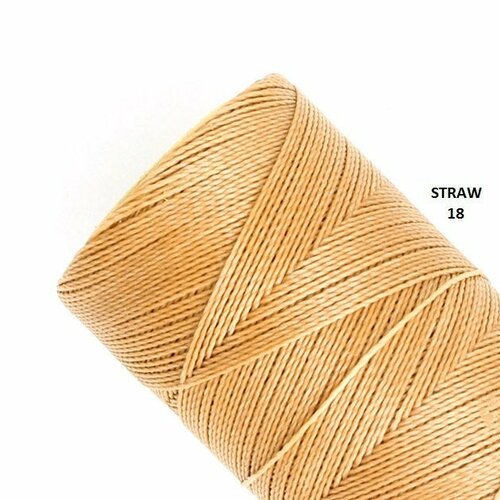 10 mètres ou + de  fil macramé ciré linhasita - polyester 0,5 mm d'épaisseur pour macramé, bijoux.  straw réf 18.