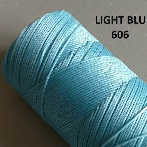 10 mètres fil macramé ciré linhasita  - polyester 0,8 mm d'épaisseur.  pour macramé, bijoux. light blue réf 606