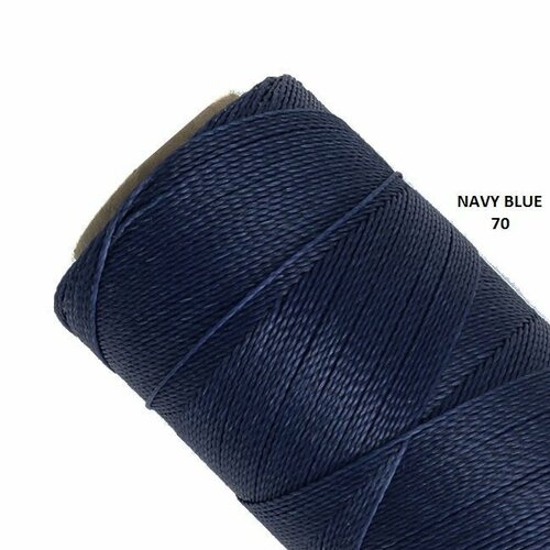 10 mètres ou + de  fil macramé ciré linhasita - polyester 0,5 mm d'épaisseur pour macramé, bijoux.  navy blue réf 70.