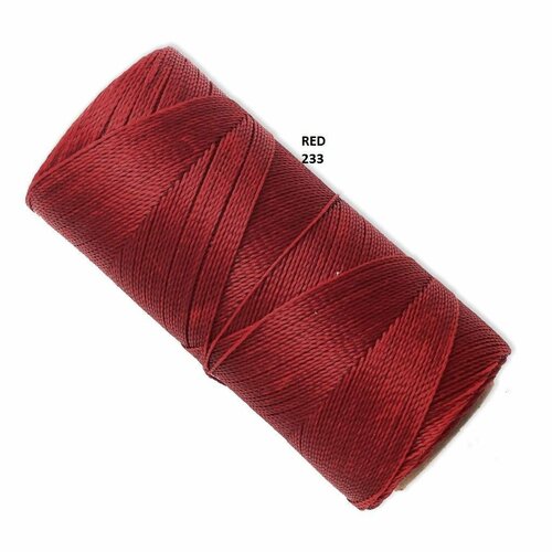 10 mètres ou + de  fil macramé ciré linhasita - polyester 0,5 mm d'épaisseur pour macramé, bijoux.  red réf 233.