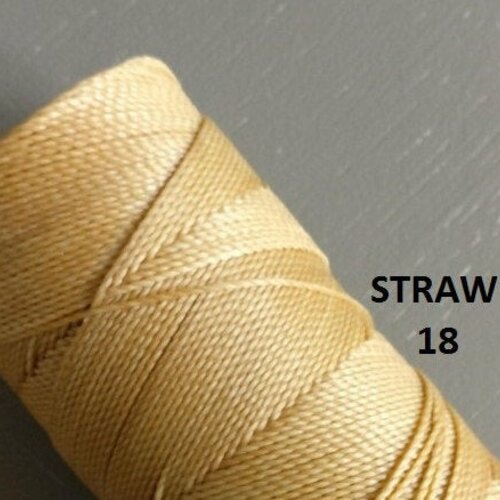 10 mètres fil macramé ciré linhasita -polyester 1 mm d'épaisseur.  pour macramé, bijoux.  straw réf 18