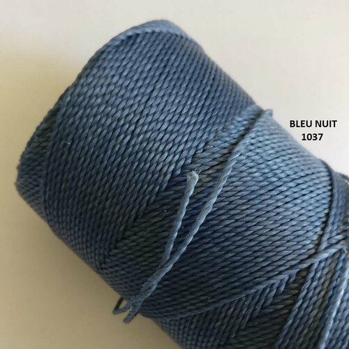 10 mètres fil macramé ciré linhasita  - polyester 1 mm d'épaisseur.  pour macramé, bijoux.  bleu nuit réf 1037