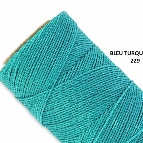 10 mètres fil macramé ciré linhasita  - polyester 1 mm d'épaisseur.  pour macramé, bijoux.  bleu turquoise réf 229