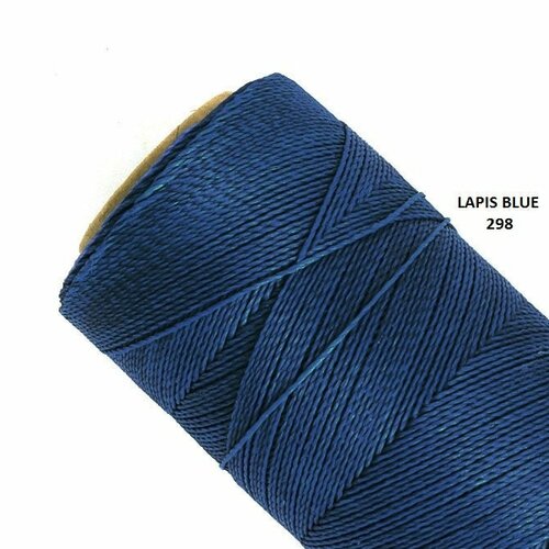 10 mètres ou + de  fil macramé ciré linhasita  - polyester 0,5 mm d'épaisseur pour macramé, bijoux.  lapis blue réf 298.