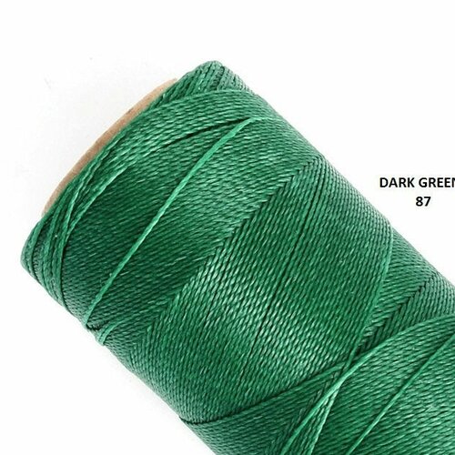 10 mètres ou + de  fil macramé ciré linhasita - polyester 0,5 mm d'épaisseur pour macramé, bijoux.  dark green réf 87.