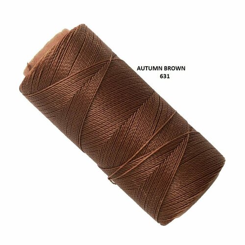 10 mètres ou + de  fil macramé ciré linhasita - polyester 0,5 mm d'épaisseur pour macramé, bijoux.  autumn brown  réf 631.