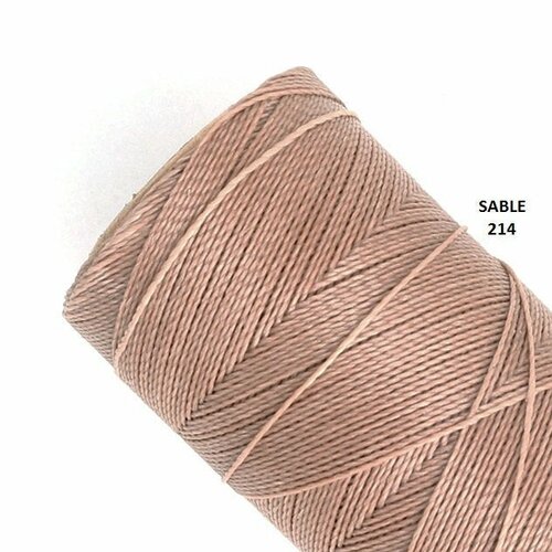 10 mètres ou + de  fil macramé ciré linhasita - polyester 0,5 mm d'épaisseur pour macramé, bijoux. sable réf 214.