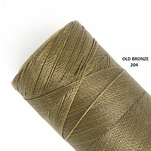 10 mètres ou + de  fil macramé ciré linhasita - polyester 0,5 mm d'épaisseur pour macramé, bijoux. old bronze réf 204.