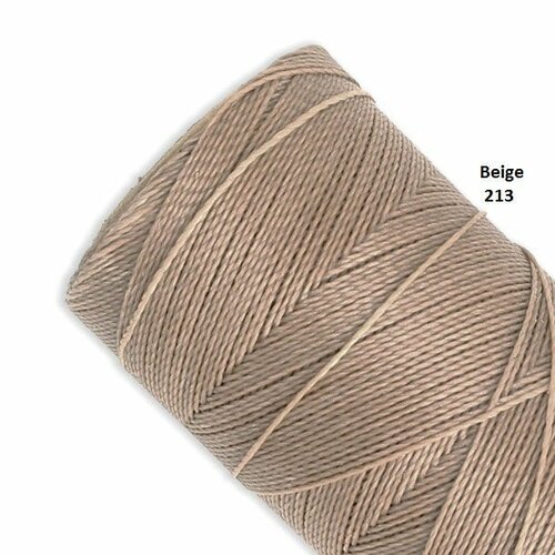 10 mètres ou + de  fil macramé ciré linhasita - polyester 0,5 mm d'épaisseur pour macramé, bijoux.  beige réf 213.