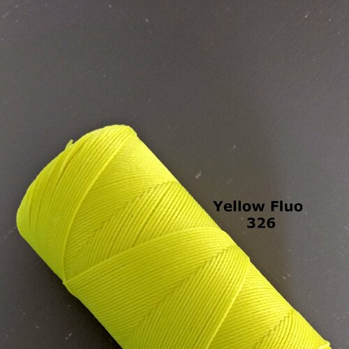 10 mètres fil macramé ciré linhasita  - polyester 0,8 mm d'épaisseur. pour macramé, bijoux. yellow fluo réf 326