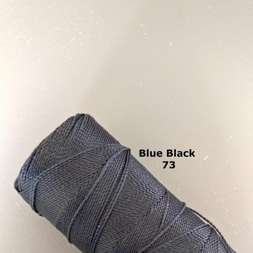 10 mètres fil macramé ciré linhasita  - polyester 1 mm d'épaisseur.  pour macramé, bijoux.  blue black réf 73