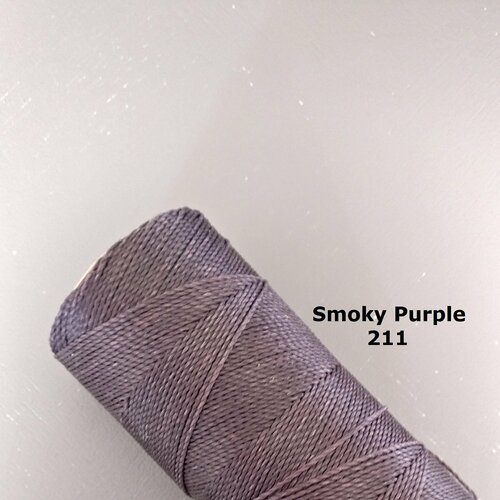 10 mètres fil macramé ciré linhasita  - polyester 1 mm d'épaisseur.  pour macramé, bijoux.  smoky purple réf 211