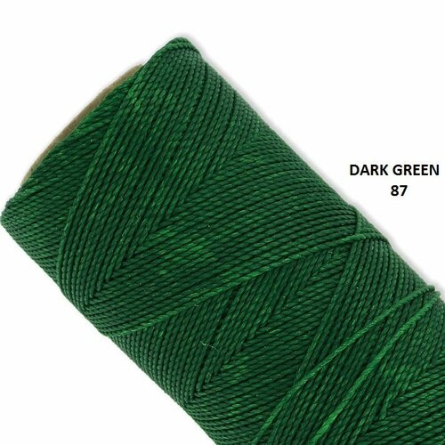 10 mètres fil macramé ciré linhasita - polyester 1 mm d'épaisseur.  pour macramé, bijoux.  dark green réf 87