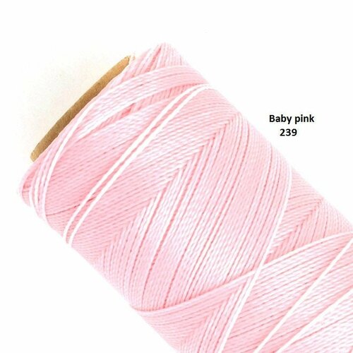 10 mètres ou + de  fil macramé ciré linhasita - polyester 0,5 mm d'épaisseur pour macramé, bijoux.  baby pink réf 239.