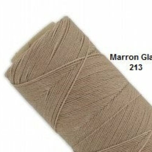 10 mètres fil macramé ciré linhasita  - polyester 0,8 mm d'épaisseur.  pour macramé, bijoux. marron glacé réf 213
