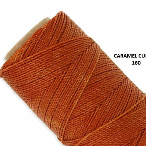10 mètres fil macramé ciré linhasita - polyester 1 mm d'épaisseur.  pour macramé, bijoux.  caramel cuivre réf 25