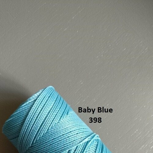 10 mètres fil macramé ciré linhasita - polyester 1 mm d'épaisseur.  pour macramé, bijoux.  baby blue  réf 398