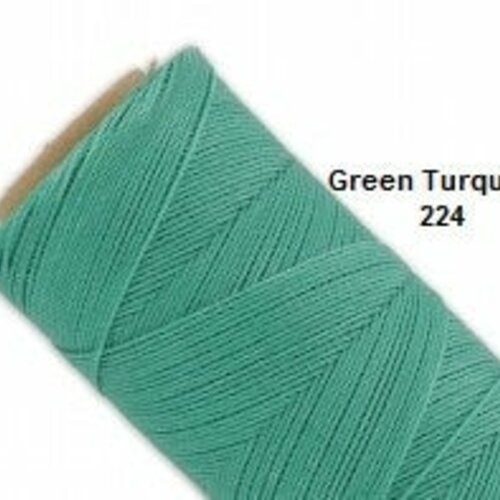10 mètres fil macramé ciré linhasita  - polyester 0,8 mm d'épaisseur.  pour macramé, bijoux. green turquoise réf 224