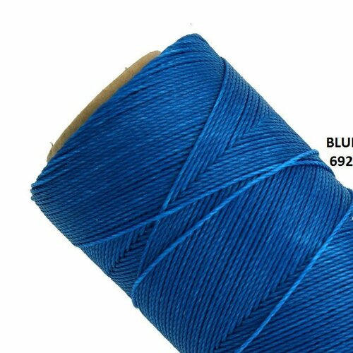 10 mètres fil macramé ciré linhasita  - polyester 0,8 mm d'épaisseur.  pour macramé, bijoux. blue réf 692