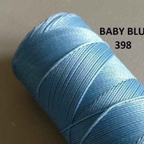 10 mètres fil macramé ciré linhasita  - polyester 0,8 mm d'épaisseur.  pour macramé, bijoux. baby blue réf 398