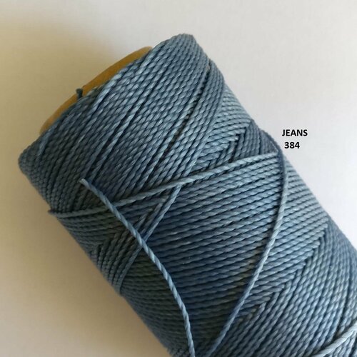 10 mètres fil macramé ciré linhasita polyester 1 mm d'épaisseur.  pour macramé, bijoux. jeans réf 384