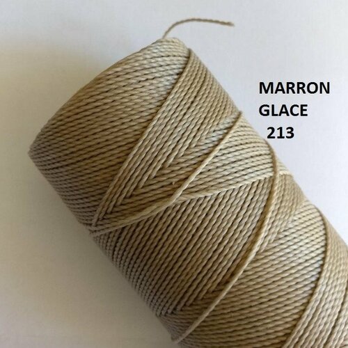 10 mètres fil macramé ciré linhasita  -polyester 1 mm d'épaisseur.  pour macramé, bijoux. marron glacé réf 213