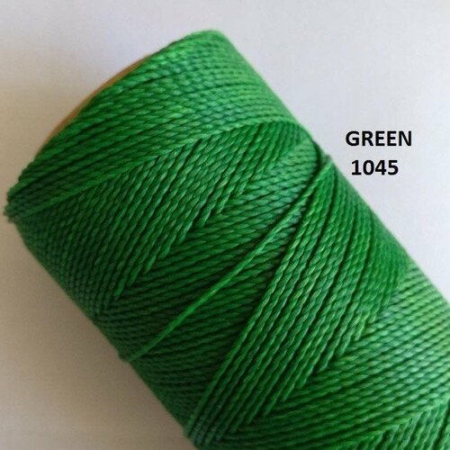 10 mètres fil macramé ciré linhasita - polyester 1 mm d'épaisseur.  pour macramé, bijoux. green réf 1045
