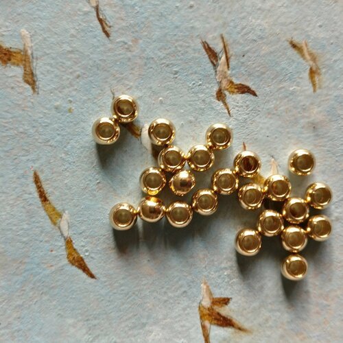 Lot de 20 perles à gros trou en laiton de 6 mm de diamètre extérieur.