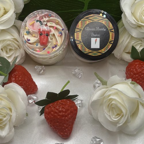 Beurre fouetté corps parfum "smoothie fraise"