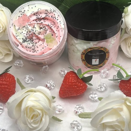 Beurre fouette corps parfum "fraise/basilic"