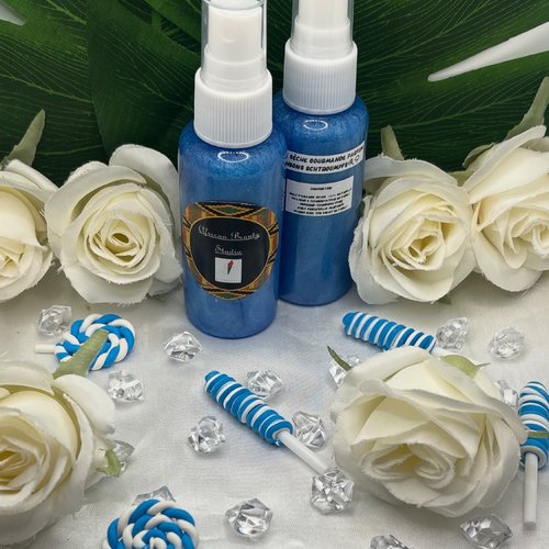 Huile sèche gourmande (corps) parfum "bonbon schtroumpf"