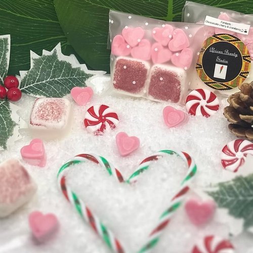 Fondant bougie artisanal "cheesecake cherry & cranberry"