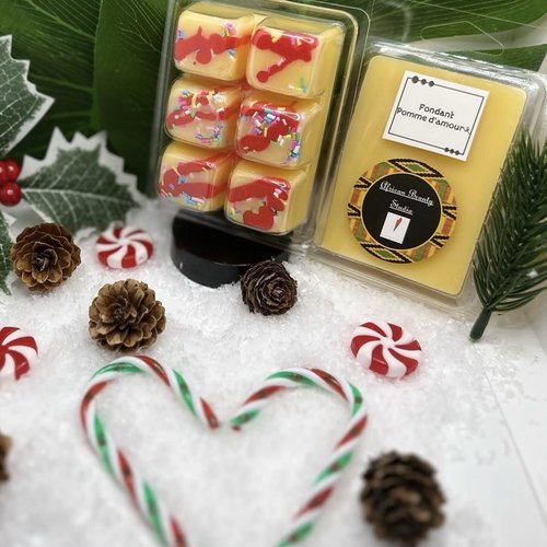 Tablette fondant bougie artisanal parfum "pomme d'amour"