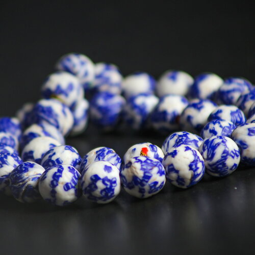 10 perles de verre recyclées colorées perles d'afrique de l'ouest, perles krobo du ghana, bohème ethnique rustique