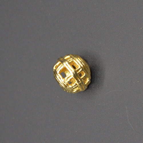 Perle africaine en laiton 16 mm dorées, perles de laiton  ashanti pour la fabrication de bijoux - haute brillance or