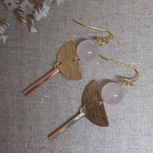 Boucles d'oreilles quartz rose